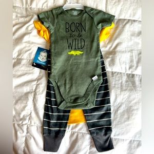 NWT Gerber Baby onesie set - two onesies, one pair of pants size: 3-6 mo